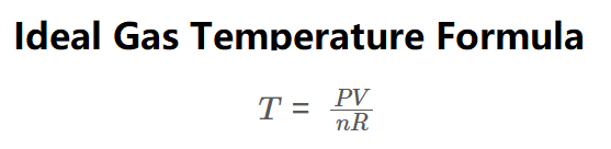 Ideal Gas Temperature Formula